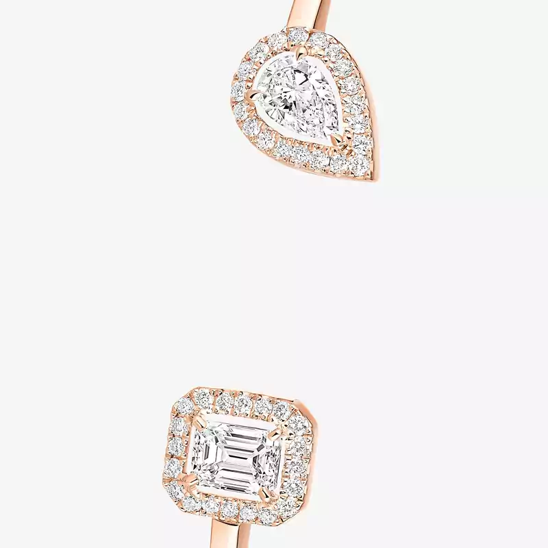 My Twin toi & moi thin bangle 2x 0.15ct Pink Gold For Her Diamond Bracelet 07222-PG