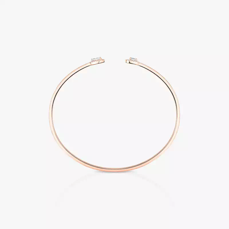 My Twin toi & moi thin bangle 2x 0.15ct Pink Gold For Her Diamond Bracelet 07222-PG