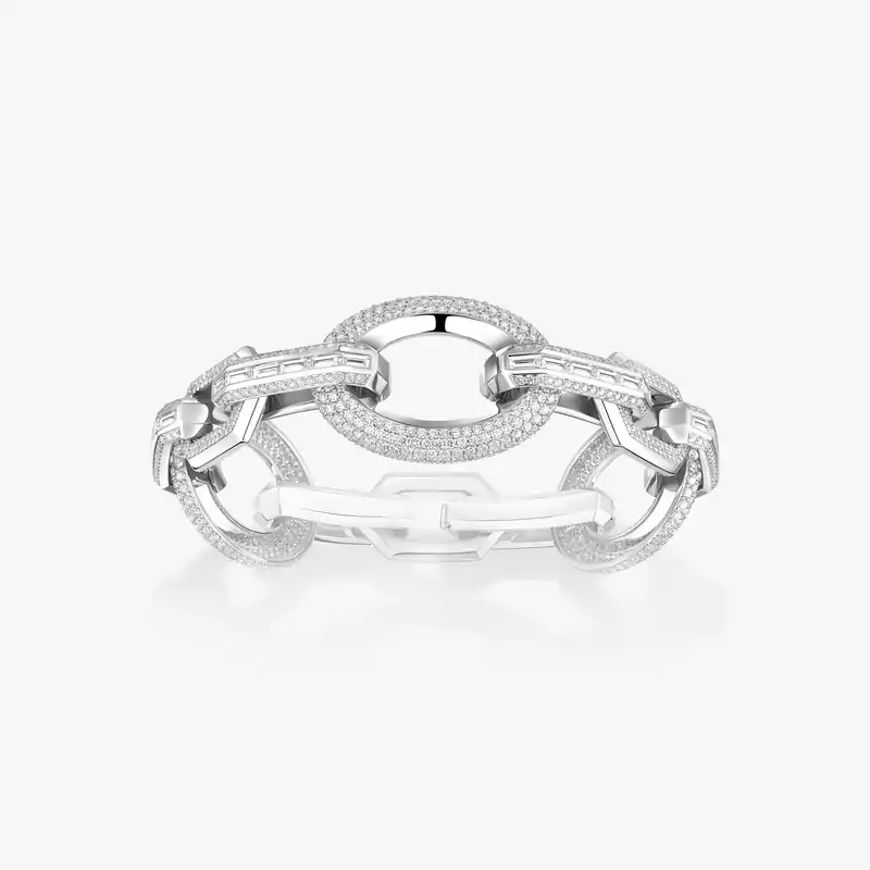 Bracelet Femme Or Blanc Diamant Groove 13498-WG