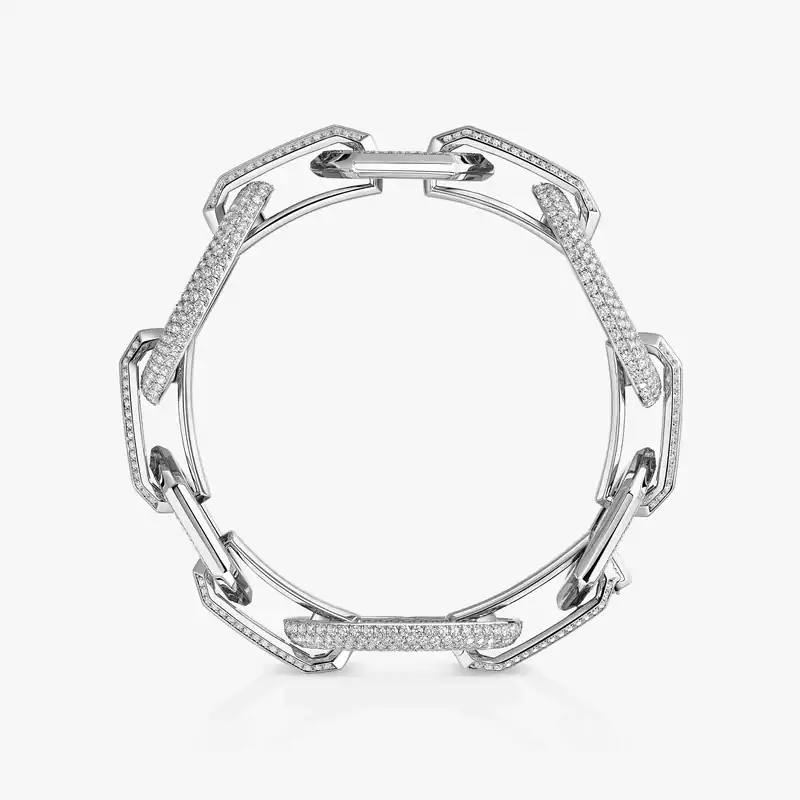 Bracelet Femme Or Blanc Diamant Groove 13498-WG