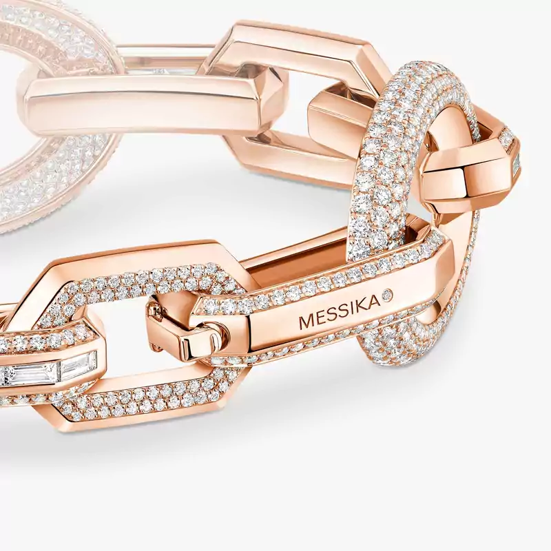 Bracelet Femme Or Rose Diamant Groove 13498-PG