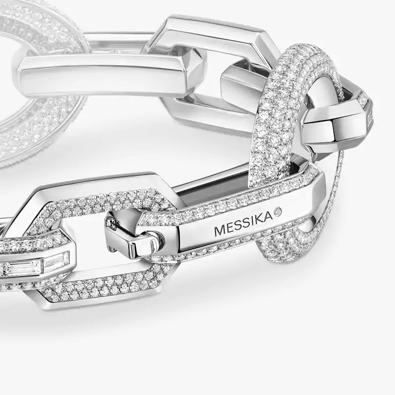 Bracelet Femme Or Blanc Diamant Groove 13498-WG