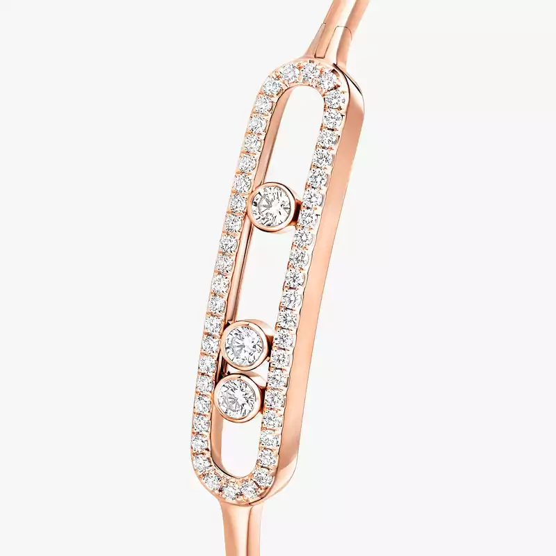 Bracelet Femme Or Rose Diamant Jonc Move Pavé 05032-PG