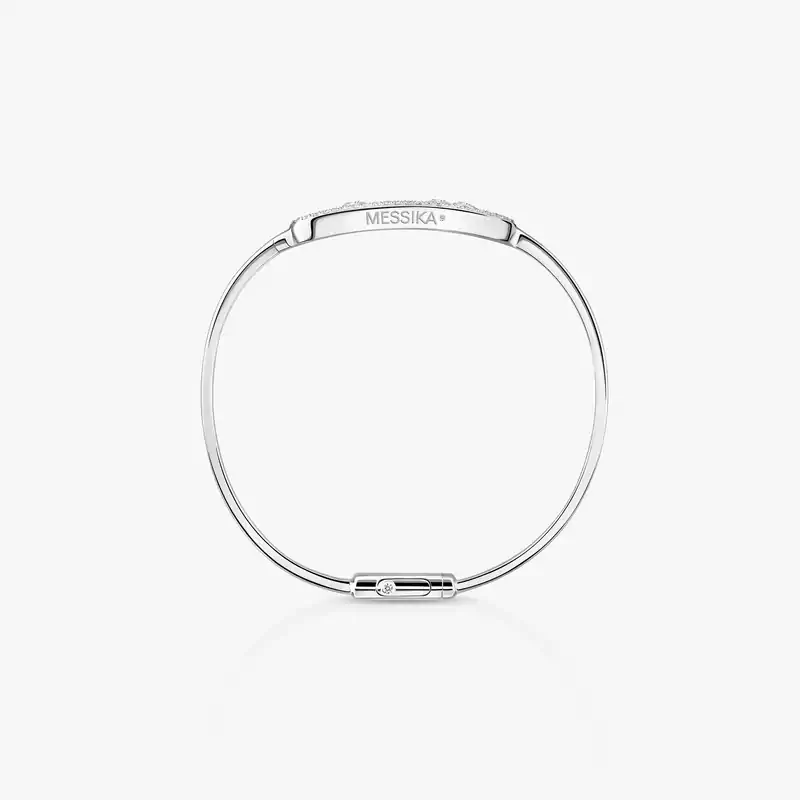 Move pavé thin bracelet White Gold For Her Diamond Bracelet 05032-WG