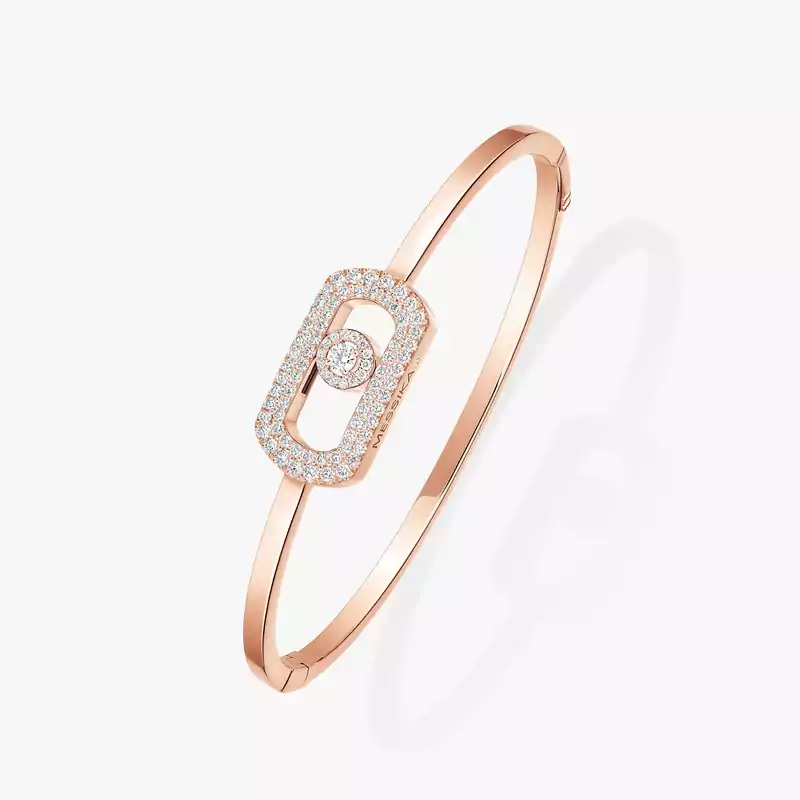 Bracelet Femme Or Rose Diamant Jonc So Move Pavé 13428-PG