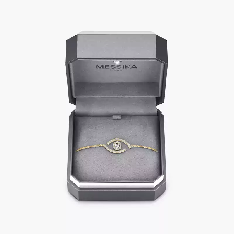 Bracelet For Her Yellow Gold Diamond Lucky Eye Pavé 10035-YG