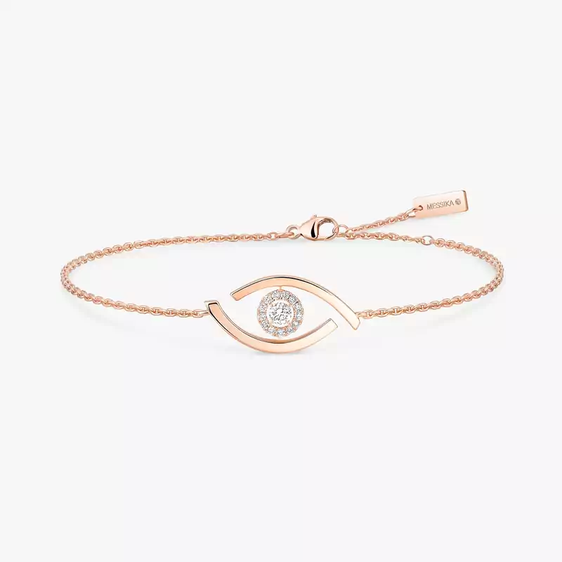 Bracelet Femme Or Rose Diamant Lucky Eye 10034-PG