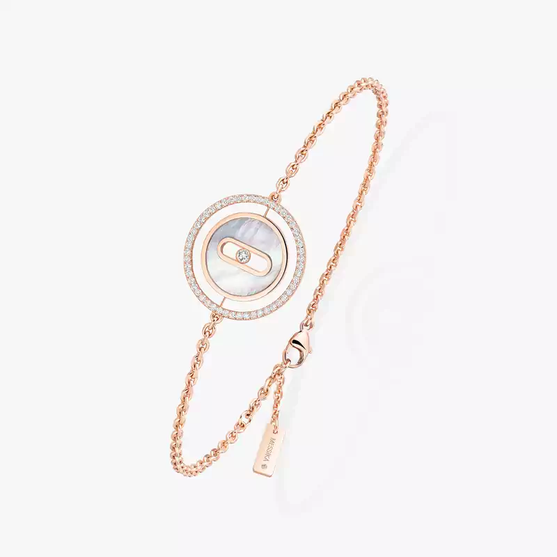 Lucky Move SM White Mother-of-Pearl Pink Gold For Her Diamond Bracelet 11653-PG