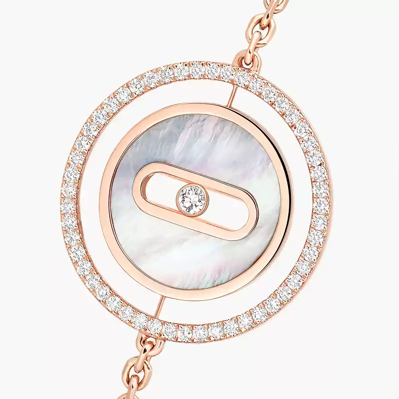 Lucky Move SM White Mother-of-Pearl Pink Gold For Her Diamond Bracelet 11653-PG