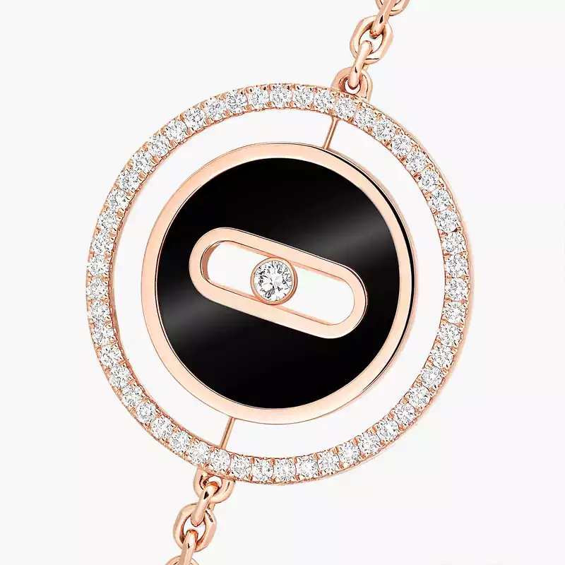Lucky Move SM Onyx Pink Gold For Her Diamond Bracelet 12318-PG