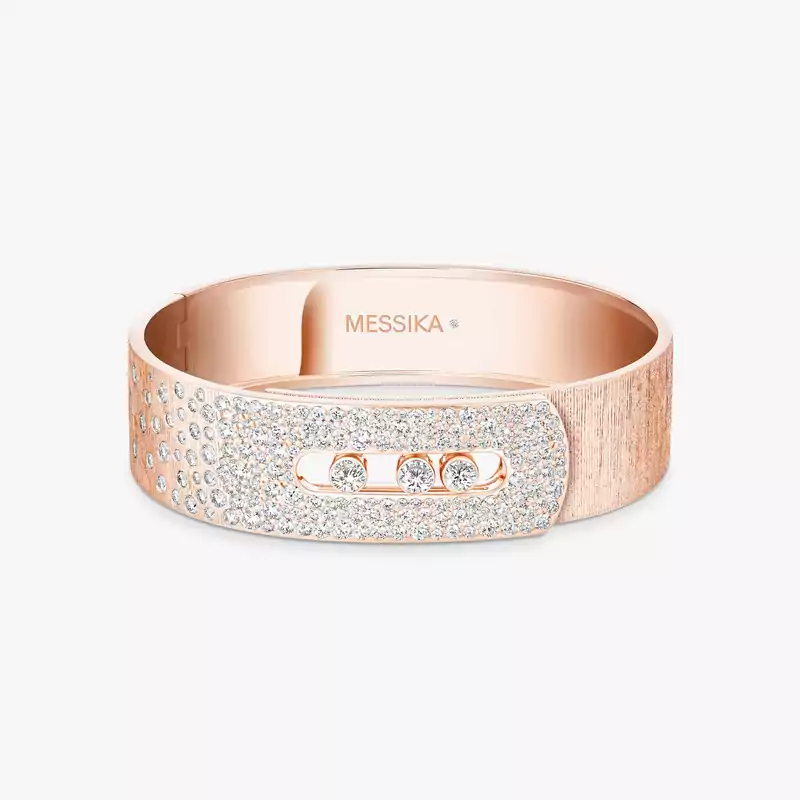 Move Noa chiseled half pavé cuff bracelet