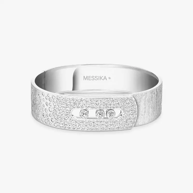 Move Noa chiseled half pavé cuff bracelet