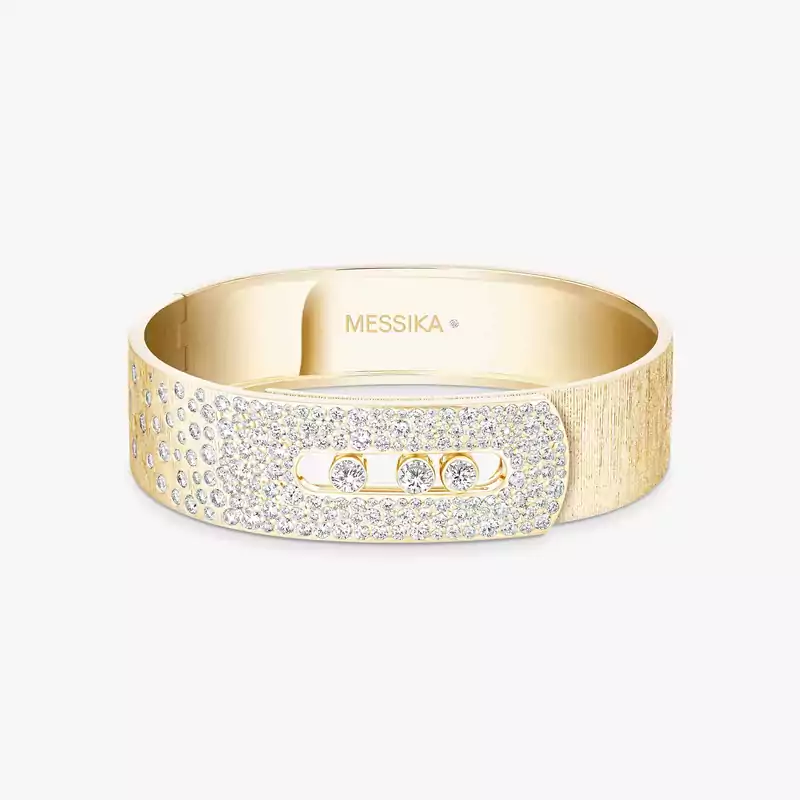 Move Noa chiseled half pavé cuff bracelet