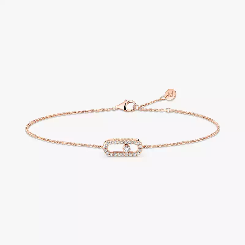 Bracelet For Her Pink Gold Diamond Messika CARE(S) Pavé Children's Bracelet 12499-PG