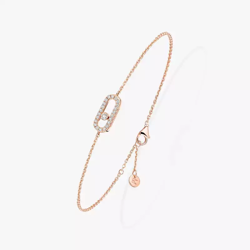 Bracelet For Her Pink Gold Diamond Messika CARE(S) Pavé Children's Bracelet 12499-PG