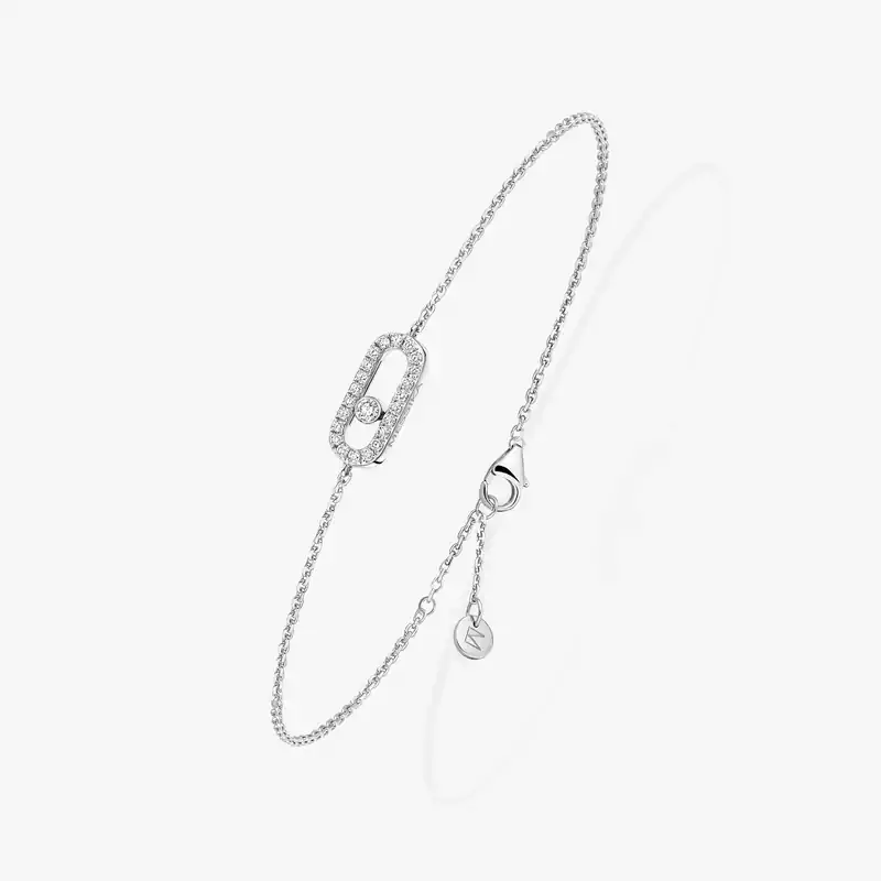 Bracelet Femme Or Blanc Diamant Messika CARE(S) Pavé Enfant 12499-WG