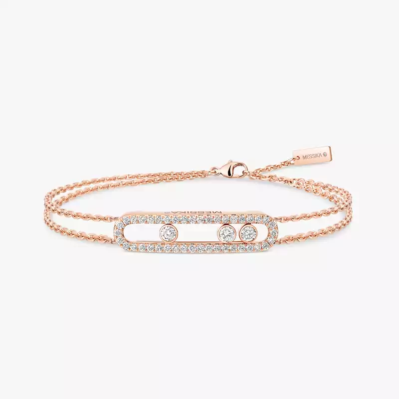 Bracelet Femme Or Rose Diamant Move Classique Pavé 03995-PG