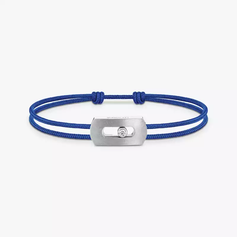 Move Titanium Natural Blue Cord Natural Titanium For Him Diamond Bracelet 14642-TN