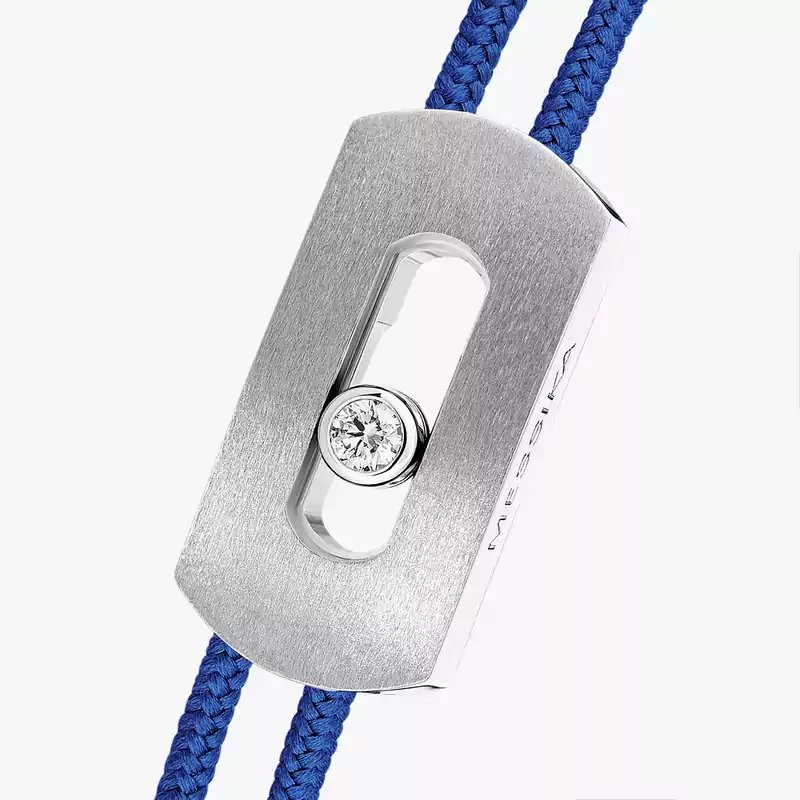 Move Titanium Natural Blue Cord Natural Titanium For Him Diamond Bracelet 14642-TN