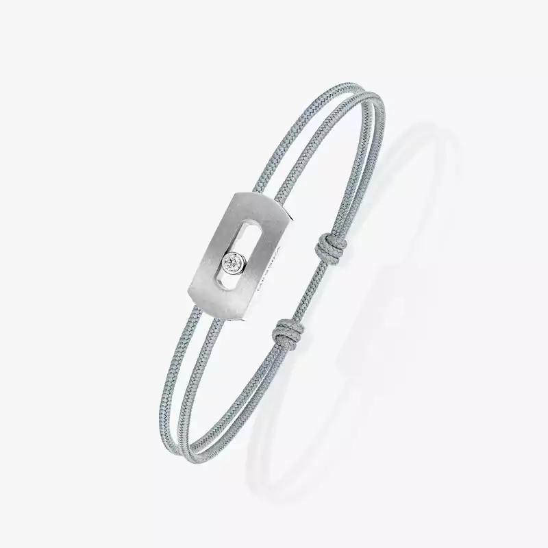 Move Titanium Natural Gray Cord Natural Titanium For Him Diamond Bracelet 14643-TN