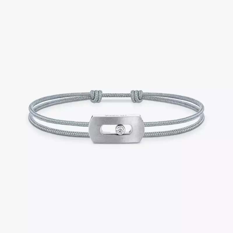 Move Titanium Natural Gray Cord Natural Titanium For Him Diamond Bracelet 14643-TN