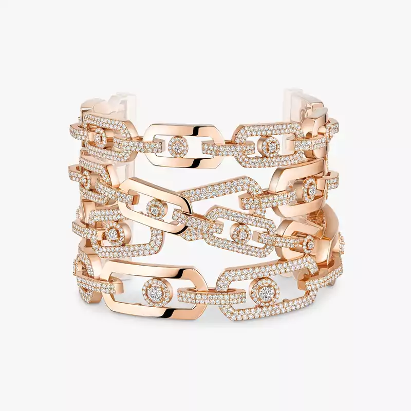 Bracelet Femme Or Rose Diamant Manchette So Move 14479-PG