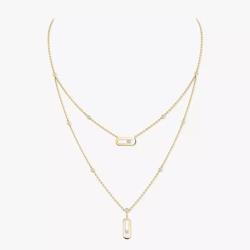 Collier Femme Or Jaune Diamant Move Uno 2 Rangs  08852-YG