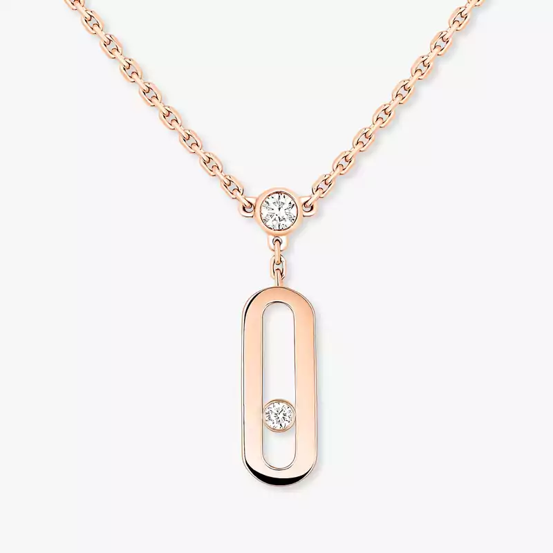 Move Uno two-row necklace Pink Gold For Her Diamond Necklace 08852-PG