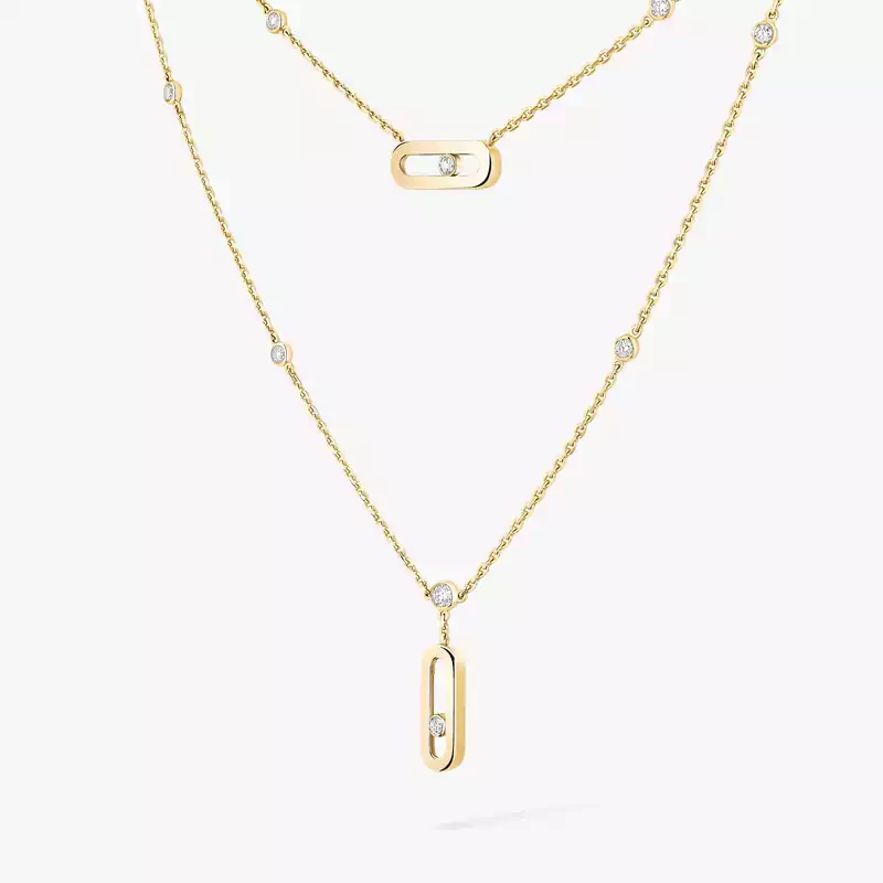 Collier Femme Or Jaune Diamant Move Uno 2 Rangs  08852-YG