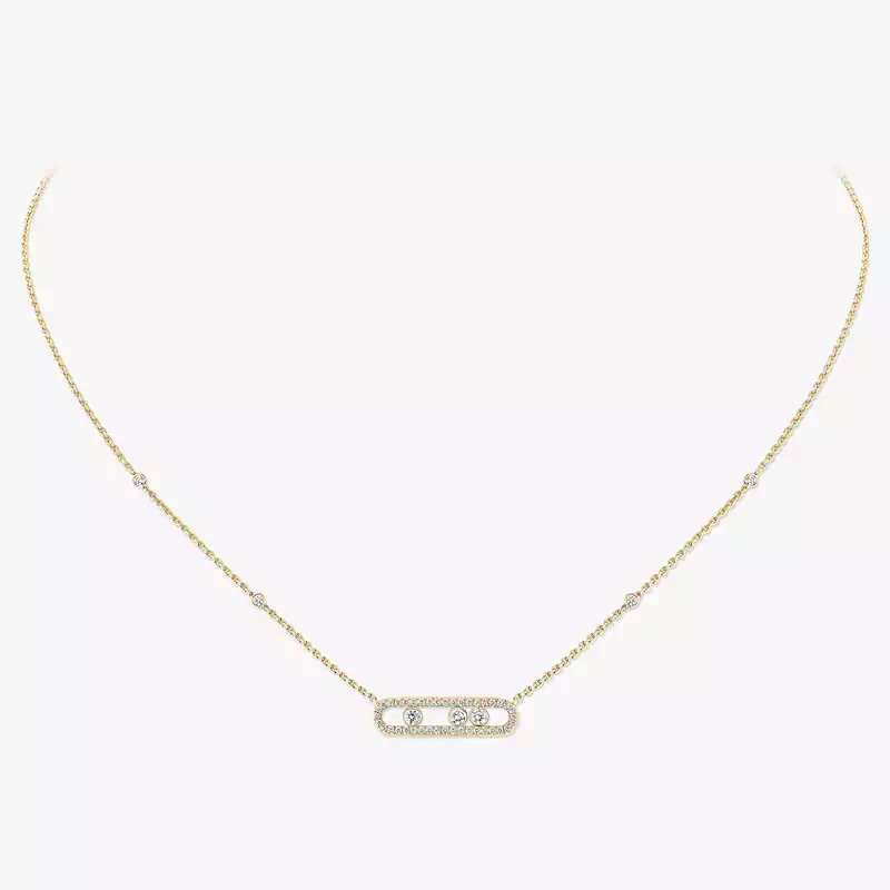Collier Femme Or Jaune Diamant Baby Move Pavé 04322-YG