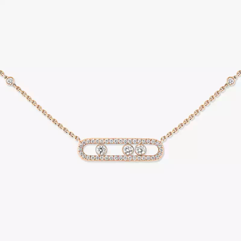 Baby Move Pavé Pink Gold For Her Diamond Necklace 04322-PG