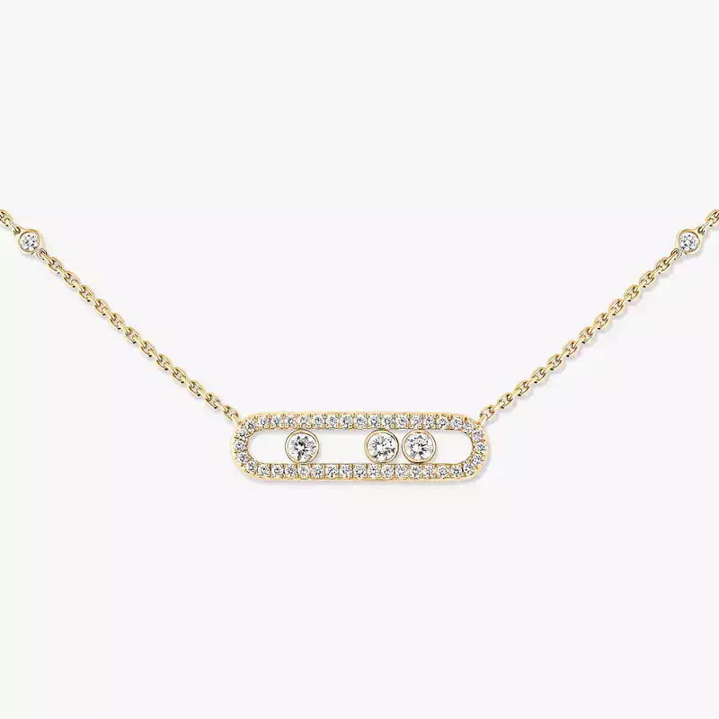 Collier Femme Or Jaune Diamant Baby Move Pavé 04322-YG