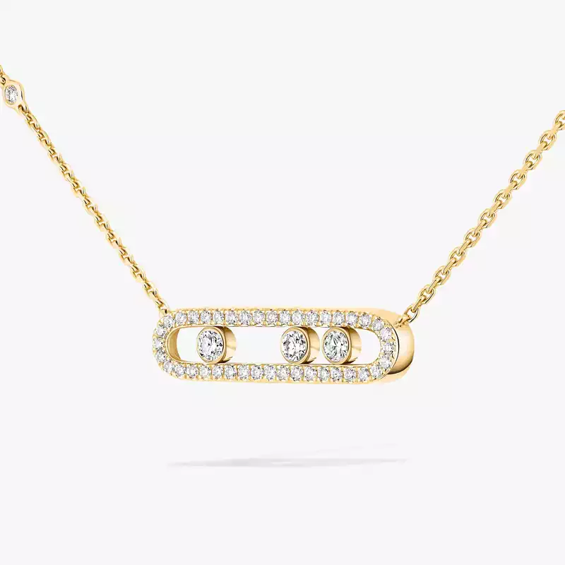 Collier Femme Or Jaune Diamant Baby Move Pavé 04322-YG