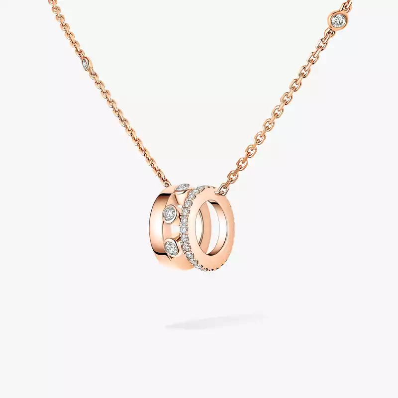 Collier Femme Or Rose Diamant Pendentif sur Chaîne Move Romane 07158-PG