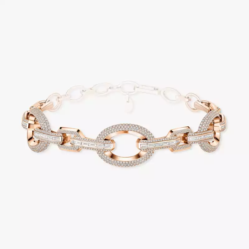 Collier Femme Or Rose Diamant Choker Groove 14036-PG