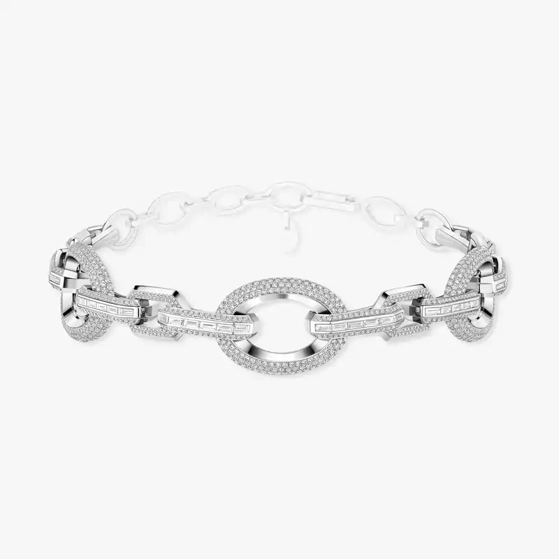 Groove Choker White Gold For Her Diamond Necklace 14036-WG