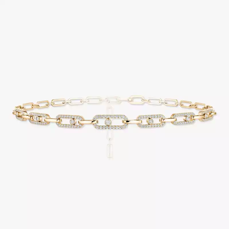 Collier Femme Or Jaune Diamant Choker Move Link Multi 12010-YG