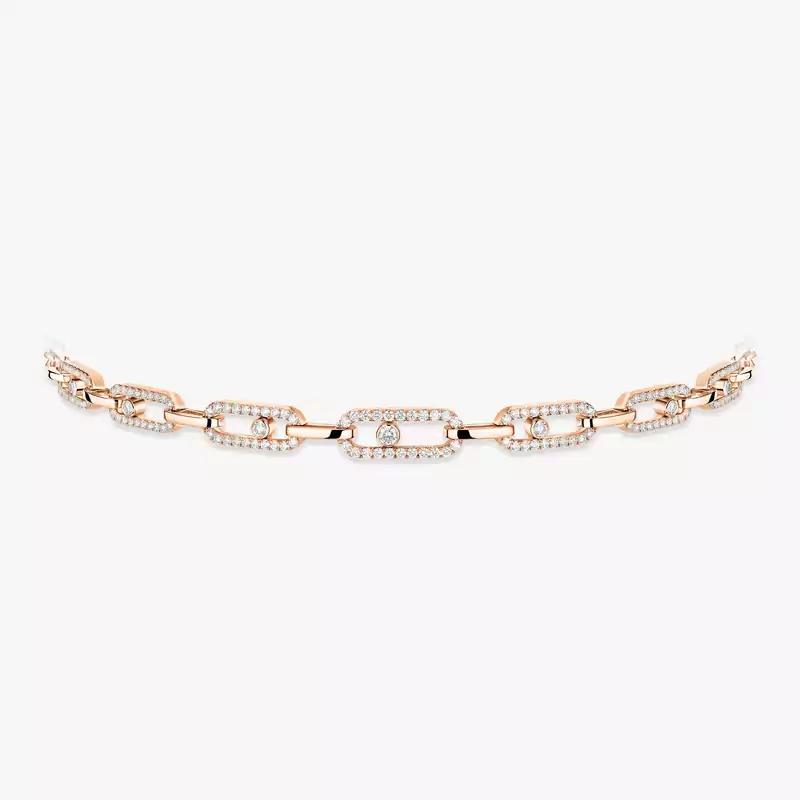 Collier Femme Or Rose Diamant Choker Move Link Multi 12010-PG