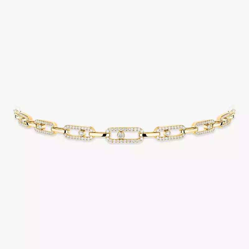 Collier Femme Or Jaune Diamant Choker Move Link Multi 12010-YG