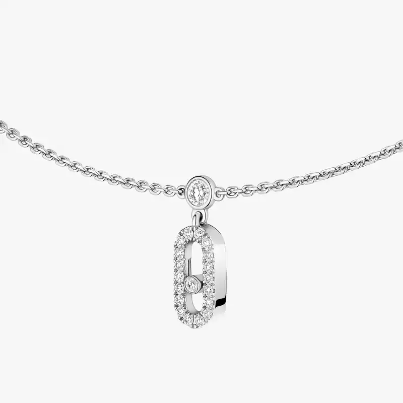 Move Uno Choker mit Quasten mit Diamanten ausgefasst Für sie Diamant Kette Weißgold 12150-WG