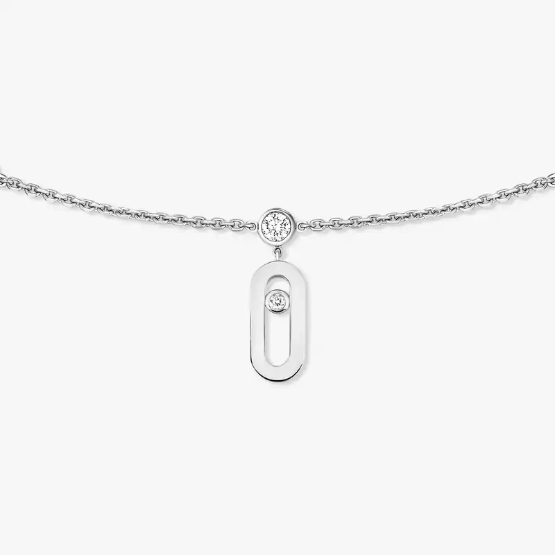 Move Uno Drop Pendant Choker White Gold For Her Diamond Necklace 14588-WG