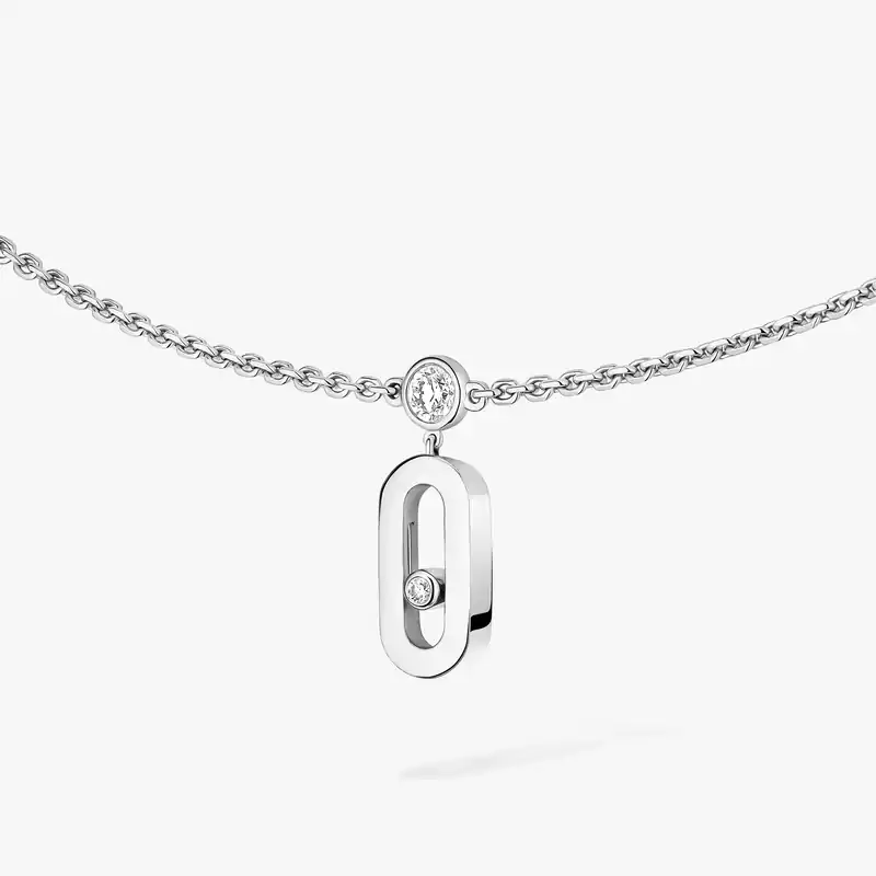 Move Uno Drop Pendant Choker White Gold For Her Diamond Necklace 14588-WG