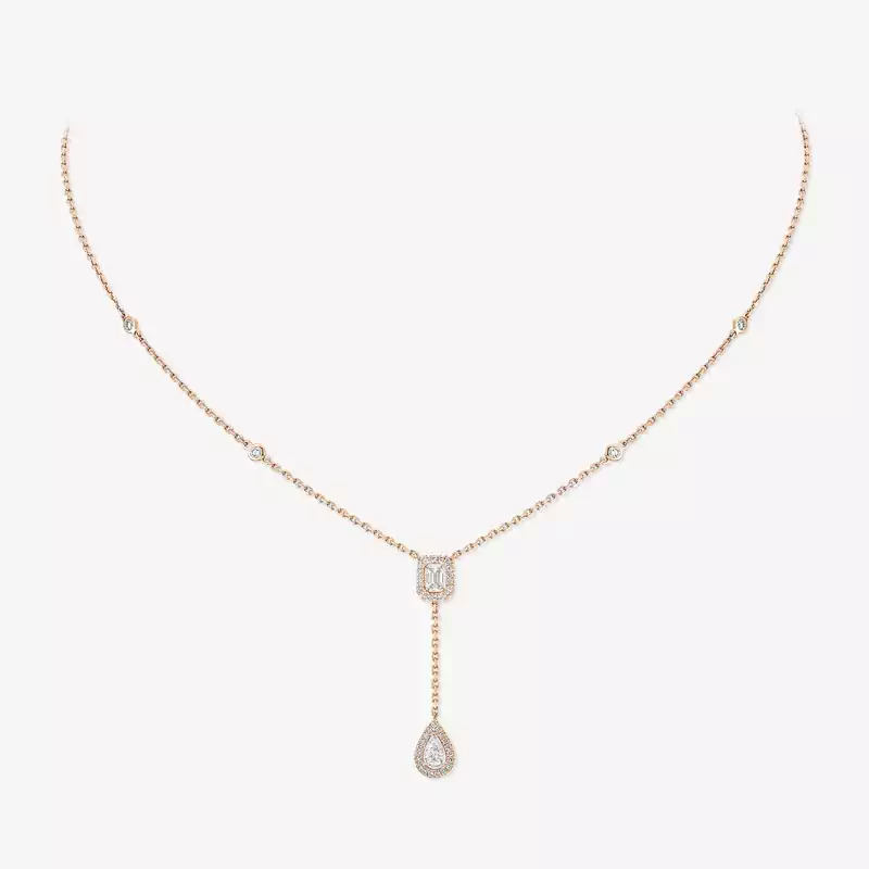 Collier cravate My Twin 0,10ct x2