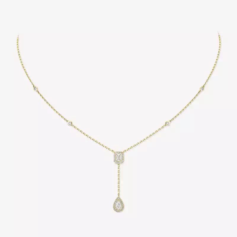 Collier cravate My Twin 0,10ct x2