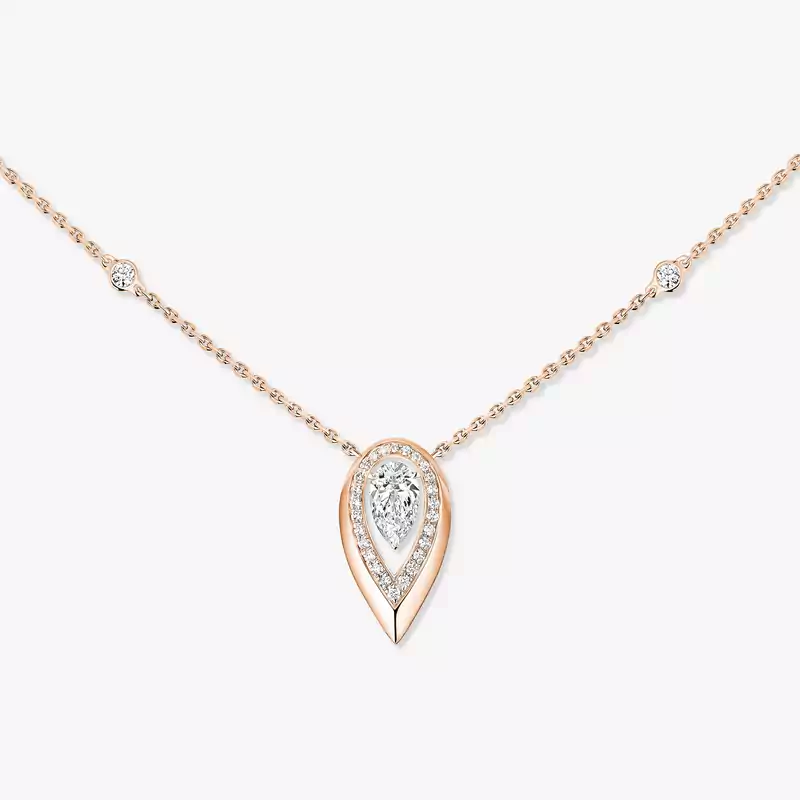 Collier Femme Or Rose Diamant Fiery 0,40ct 14266-PG