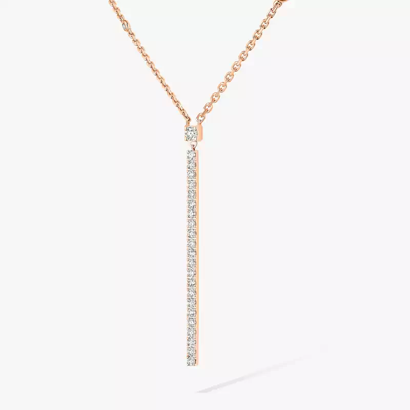 Collier Femme Or Rose Diamant Gatsby Barrette Verticale 05448-PG