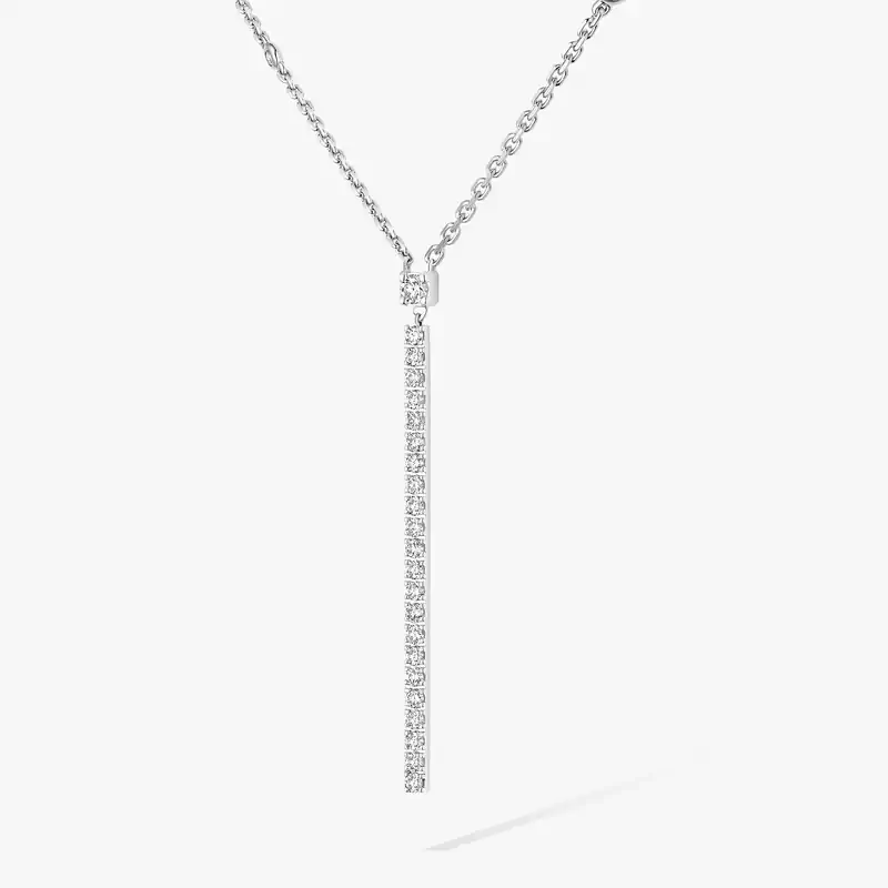 Gatsby Vertical Bar White Gold For Her Diamond Necklace 05448-WG