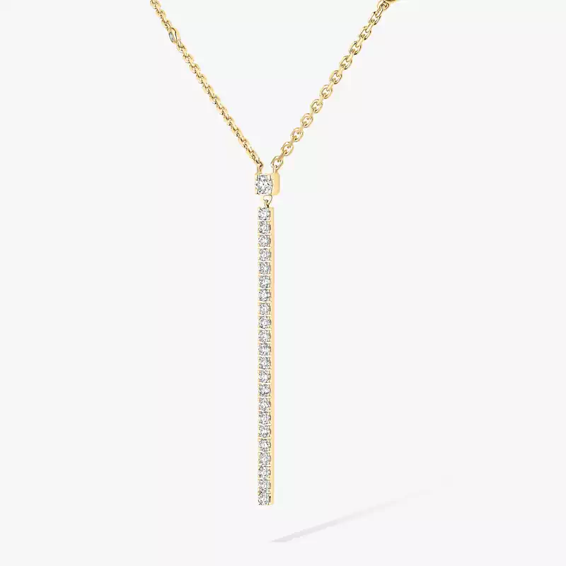 Gatsby Vertical Bar Yellow Gold For Her Diamond Necklace 05448-YG