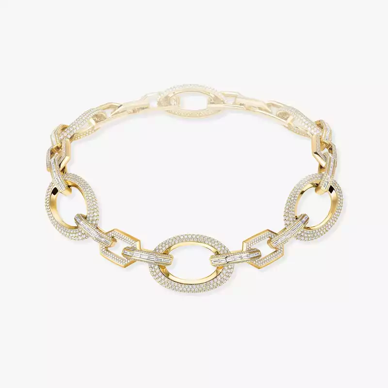 Collier Femme Or Jaune Diamant Ras-de-cou Groove 13497-YG