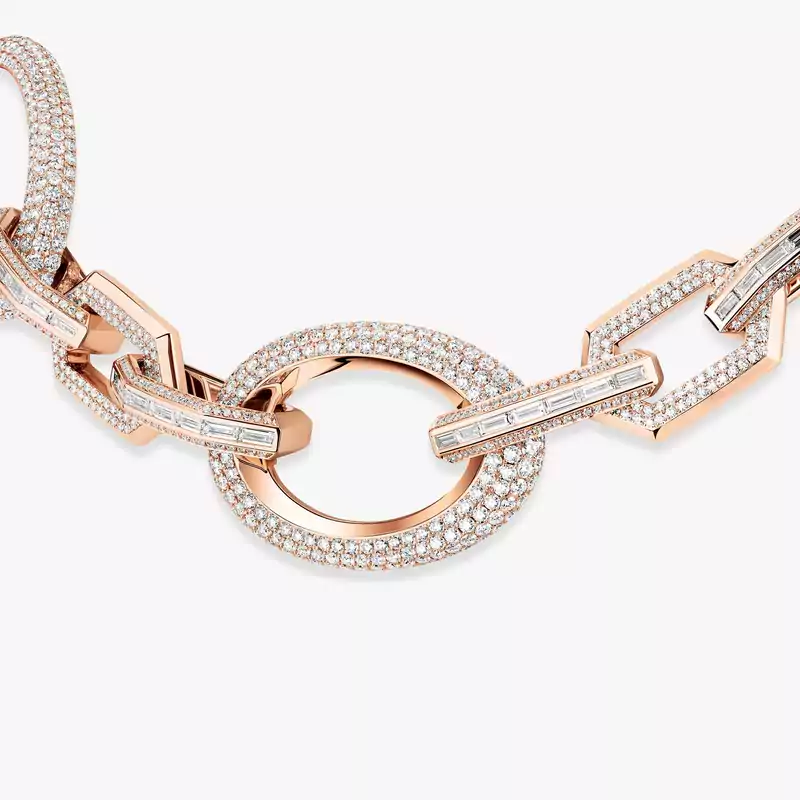Groove Choker Pink Gold For Her Diamond Necklace 13497-PG
